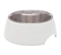 LOVING PETS - Gamelle rétro pour Chien - Gamelle surélevée en Acier Inoxydable - Antidérapante - Anti-déversement - Taille M - Blanc