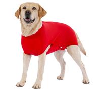 LovinPet Combinaison de convalescence pour femelle, combinaison post-opératoire post-opératoire avec panneau ventral rembourré, combinaison post-opération à clipser pour grands chiens, rouge