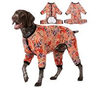LovinPet Pyjama léger à couverture complète pour chien de grande race - Combinaison pour chien, imprimé corail à couverture complète pour chien, pyjama pour animaux de compagnie (taille XL)