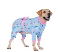 LovinPet Pyjama pour chien, chemise de soleil hawaïenne pour chiens, combinaisons chirurgicales pour chiens mâles après stérilisation, noir, XL