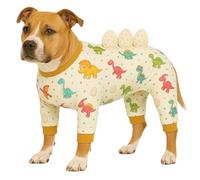 LovinPet Pyjama pour chien de grande taille, combinaison extensible à quatre jambes, pyjama léger avec protection UV, anti-léchage, calmant pour chirurgie, pics en forme d'œuf de dinosaure 3D, facile