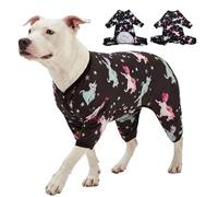 LovinPet Vêtements pour chiens de grande taille - pyjama, récupération post-chirurgicale pour grands chiens, pyjama léger pour chien, couverture complète, imprimé chevaux sauvages, au galop / taille M