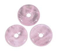 Lovionus89 Donut en cristal, 3 pièces de pièce chanceuse avec grand trou Amulette Cercle de la paix Bijoux en cristal de guérison pour bricolage