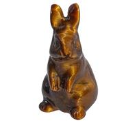 Lovionus89 Figurines de décoration en cristal de lapin, 5 cm de pierres de guérison naturelles sculptées à la main, ornements Colletctible, œil de tigre