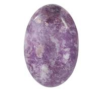 Lovionus89 Mica au lithium violet Pierre de souci ovale, Pierre d'énergie de massage en cristal de guérison de poche de paume de spa