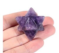 Lovionus89 Naturel Générateur d'énergie de méditation sacrée de Protection de Cristal Merkaba, guérison des Chakras, étoile à Six Pointes de 1 Pouce, Améthyste
