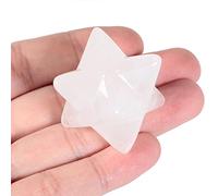 Lovionus89 Naturel Générateur d'énergie de méditation sacrée de Protection de Cristal Merkaba, guérison des Chakras, étoile à Six Pointes de 1 Pouce, Quartz Rocheux