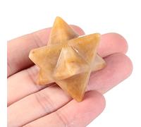 Lovionus89 Naturel Générateur d'énergie de méditation sacrée de Protection de Cristal Merkaba, guérison des Chakras, étoile à Six Pointes de 1 Pouce, Topaze