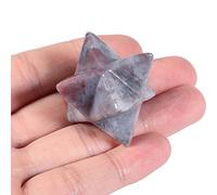 Lovionus89 Naturel Générateur d'énergie de méditation sacrée de Protection de Cristal Merkaba, guérison des Chakras, étoile à Six Pointes de 1 Pouce, Agate Rouge Indienne