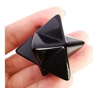 Lovionus89 Naturel Générateur d'énergie de méditation sacrée de Protection de Cristal Merkaba, guérison des Chakras, étoile à Six Pointes de 1 Pouce, Oxyde Noir