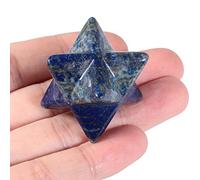 Lovionus89 Naturel Générateur d'énergie de méditation sacrée de Protection de Cristal Merkaba, guérison des Chakras, étoile à Six Pointes de 1 Pouce, Lapis - Lazuli