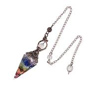 Lovionus89 Pendule de cristal de guérison Wicca - Pendule d'équilibre spirituel en résine - Multicolore