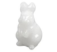 Lovionus89 Sculpture de lapin en cristal, statue de figurine de lapin de 1,5 pouces animal en pierre précieuse pour la décoration intérieure ou les objets de collection, jade blanc