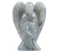 Lovionus89 Statuette ange gardien en en pierre de lune naturelle sculptée à la main 5 cm