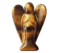 Lovionus89 Statuette ange gardien œil de tigre naturel sculpté à la main 5 cm