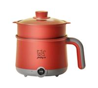 LOVIVER 1,8 L Mini Cuiseur à Riz Électrique Cuiseur Vapeur Electrique Cuiseur de Riz Multifonctionnel Mini-Cuiseur Simple pour Cuisine,Dortoir, Gris Rouge