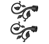 LOVIVER 1 Paire Embout pour Tringles à Rideaux/Barre à Rideaux Décoratifs Termine 22mm Décoration de Maison, Hôtel, Noir