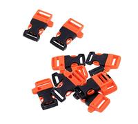 LOVIVER 10 Pièces Boucle Paracorde Bracelet Fermoir Plastique Sifflet Attache Clip Utilisation Extérieure Convient pour Randonnée Camping Alpinisme Mai, Orange, 5.5x3.5