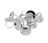 LOVIVER 10x Résultats D'ébauches Réglables pour Cabochon de 25 Mm, Or Blanc