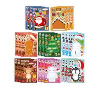 LOVIVER 24 Feuilles d'autocollants sur Le thème de Noël, Autocollants de Vacances pour Les Tout-Petits, Cadeaux de fête créatifs, créez Vos Propres