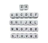 LOVIVER 26x Lettre Acrylique Gravée Dés Standard Jeu Dés des Dés pour de Aide Pédagogique Jeux de Puzzle Jouet d'apprentissage