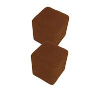 LOVIVER 2pcs Housse de Tabouret de Pied Rectangulaire Extensible Housse Ottoman Haute, café