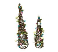 LOVIVER 2x Décorations de table de Pâques, tour d'œufs, ornements, centre de table, plateau à étages, décoration pour cheminée, printemps