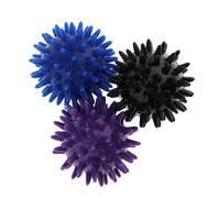 LOVIVER 3pcs Ball de Massage Picot 6cm | Boule de Massage Pieds, Dοs | Ball Reflexologie, Tigger Point, Plantar Fasciitis, Violet Noir Bleu, 6cm