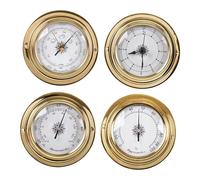 LOVIVER 4X Baromètres Horloge Mètre Thermomètre Hygromètre Instrument Météo Dia 98mm Ensemble Stations Météorologiques pour Bateau Yacht Grange