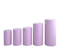 LOVIVER 5 Pièces Housse de Table Cylindre Piédestal Polyester avec Ouverture Élastique pour Mise en Place Rapide Convient aux, 五件套 90 40；75 36；60 33；55 30；50 27, 1 浅紫色