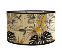 LOVIVER Abat-Jour Rond en Bambou imprimé Tambour, idéal pour Une Suspension, Un café, Un Restaurant ou Une Chambre à Coucher, Style B