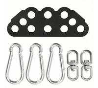 LOVIVER Accessoire Traction Dos Réglable Barre Tirage Poignée Câble Barre Plate Design Perforé pour Réglages Personnalisés Fixation Sûre sur Câble et Sangle , Noir , 15 Cm