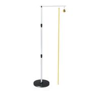 LOVIVER Adjustable Jump Système de Mesure du Saut Testeur Réglable Barre Horizontale Poteau Solide pour Sportifs en Basketball, 2.25-2.45 Mètres, Jeunesse, avec Ruban À Mesurer en Cuir