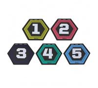 LOVIVER Agility Training Marker Marqueur d'exercice Disque Hexagonal Numéroté Repère de Sol en Élastomère Antidérapant pour Organisation des Ateliers et, 1-5