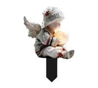 LOVIVER Aile d'ange piquet de jardin signe d'ange cadeau œuvre d'art allée décor décoratif 2D plat ornement pour la maison pelouse extérieur, B