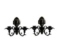 LOVIVER Applique murale, porte-bougie, candélabre rustique à double tête pour mariage, Noir