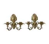 LOVIVER Applique murale, porte-bougie, candélabre rustique à double tête pour mariage, or