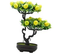 LOVIVER Arbre fruitier artificiel, bonsaï, simulation en pot, pièce maîtresse de table polyvalente, faux arbre fruitier en pot pour mariage, intérieur ou, Citron