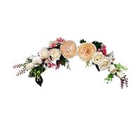 LOVIVER Artificielle Arche de Mariage Fleurs Arrangement de Fleurs Guirlande de Swag Floral pour La Cérémonie À La de Fond, Jaune