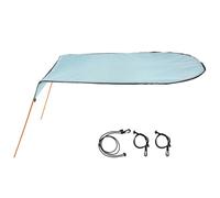 LOVIVER Auvent Bimini pour Bateau Gonflable Canot Kayak Canoë Abri Pare-Soleil de Pont Toile Oxford à Coutures Bord Renforcé Cadre Tubulaire Léger Montage, Array, Bleu Clair Imperméable