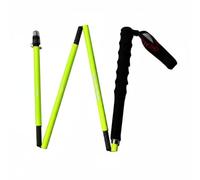 LOVIVER Bâton de Randonnée Bâton de Trekking Canne de Marche Bâton Pliable en Fibre de Carbone avec Pointe en Acier Tungstène et Amorti Poignée Droite avec, Jaune Fluorescent, OKDSZ-X-110-02
