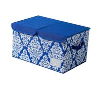 LOVIVER Boîte de rangement avec couvercle, panier de rangement pour vêtements avec couvercle, pour vêtements, serviettes, livres, jouets, organisateur de, Bleu