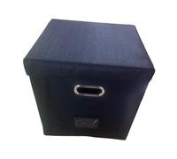 LOVIVER Boîte de Rangement pour disques vinyles 12 Pouces, Support de Stockage pour Album Vinyle, avec Couvercle, poignées Portables, Organisateur d'album, Noir
