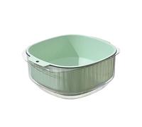 LOVIVER Bol de passoire de Bassin de Panier de vidange de Fruits à Double Couche avec poignées Passoire de Bol de Lavage avec Trou de Suspension Cuisine pour, Vert