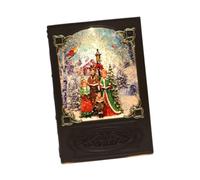 LOVIVER Boule à neige de Noël en forme de livre, décoration de Noël avec boîte à musique, ornement de bureau scintillant, centre de table pour la maison