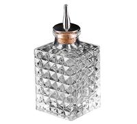 LOVIVER Bouteille amère en Verre, Affichage Bouteille de vin Cocktail barware Dasher Bouteille Liqueur verseur Bar Outil pour Bar Maison Salon Bureau, carré
