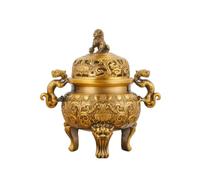LOVIVER Brûleur D'encens Sculpté Encensoir Brûleur D'encens en Céramique, Apaisant, Brûle-Parfum, pr, Collectionneurs, Jaune, 19CM