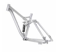 LOVIVER Cadre de VTT 26 Pouces Cadre de Vélo de Montagne Châssis Tout-Terrain Châssis Suspendu Freins à Disque Aluminium Alliage, Argent Brillant, Cadre 26 Pouces avec Amortisseur 1000 Livres