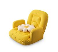 LOVIVER Canapé-lit Pliable Assise à Dossier Haut avec Accoudoirs Rembourrés Finition Textile Coussin Moelleux Stockage Aisé pour Chambre Lecture Gaming Domicile, 50 47 55cm, Jaune