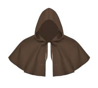 LOVIVER Cape d'Halloween Poncho à capuche Cosplay Cape de magicien femmes hommes Cape à capuche médiévale chapeau Cape de pour jeux de rôles se, CAFÉ